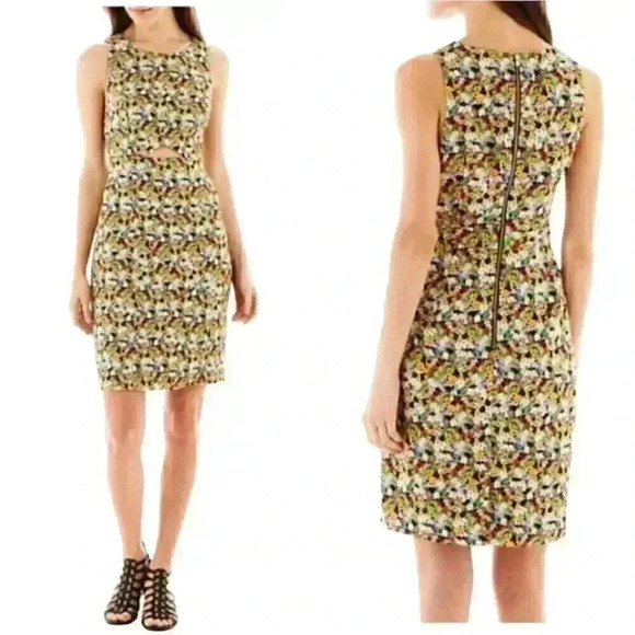 I Heart Ronson Floral Sheath Dress with Cut-Out Back Size 14 - Picture 2 of 8